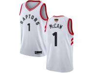 #1  Patrick McCaw White Basketball Men's Jersey Toronto Raptors Association Edition 2019 Basketball Finals Bound