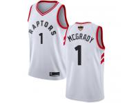 #1  Tracy Mcgrady White Basketball Men's Jersey Toronto Raptors Association Edition 2019 Basketball Finals Bound