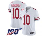 #10 Limited Jimmy Garoppolo White Football Road Men's Jersey San Francisco 49ers Vapor Untouchable 100th Season