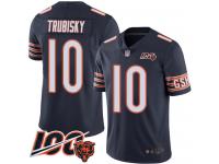 #10 Limited Mitchell Trubisky Navy Blue Football Home Men's Jersey Chicago Bears 100th Season