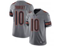 #10 Limited Mitchell Trubisky Silver Football Men's Jersey Chicago Bears Inverted Legend Vapor Rush