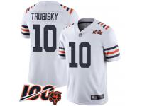 #10 Limited Mitchell Trubisky White Football Men's Jersey Chicago Bears 100th Season