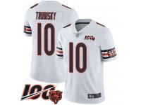 #10 Limited Mitchell Trubisky White Football Road Men's Jersey Chicago Bears Vapor Untouchable 100th Season