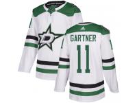 #11 Authentic Mike Gartner White Adidas NHL Away Men's Jersey Dallas Stars