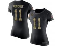 #11 Donte Moncrief Black Camo Football Salute to Service Women's Pittsburgh Steelers T-Shirt