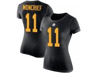 #11 Donte Moncrief Black Football Rush Pride Name & Number Women's Pittsburgh Steelers T-Shirt