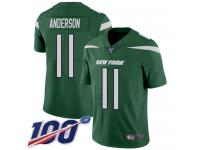 #11 Limited Robby Anderson Green Football Home Men's Jersey New York Jets Vapor Untouchable 100th Season