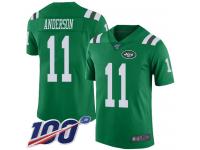 #11 Limited Robby Anderson Green Football Men's Jersey New York Jets Rush Vapor Untouchable 100th Season