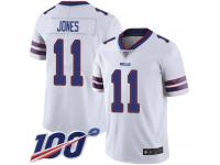 #11 Limited Zay Jones White Football Road Youth Jersey Buffalo Bills Vapor Untouchable 100th Season