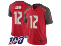 #12 Limited Chris Godwin Red Football Home Men's Jersey Tampa Bay Buccaneers Vapor Untouchable 100th Season