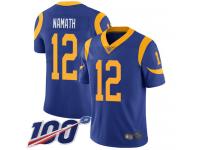 #12 Limited Joe Namath Royal Blue Football Alternate Men's Jersey Los Angeles Rams Vapor Untouchable 100th Season