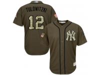 #12 Troy Tulowitzki Green Baseball Men's Jersey New York Yankees Salute to Service