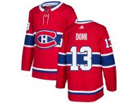 #13 Adidas Authentic Max Domi Men's Red NHL Jersey - Home Montreal Canadiens