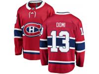 #13 Breakaway Max Domi Men's Red NHL Jersey - Home Montreal Canadiens