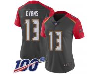 #13 Limited Mike Evans Gray Football Women's Jersey Tampa Bay Buccaneers Inverted Legend 100th Season