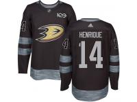 #14 Adidas Authentic Adam Henrique Men's Black NHL Jersey - Anaheim Ducks 1917-2017 100th Anniversary
