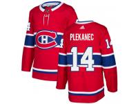 #14 Adidas Authentic Tomas Plekanec Men's Red NHL Jersey - Home Montreal Canadiens