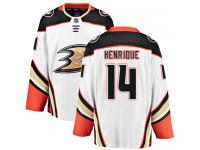 #14 Breakaway Adam Henrique Men's White NHL Jersey - Away Anaheim Ducks