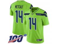 #14 Limited D.K. Metcalf Green Football Men's Jersey Seattle Seahawks Rush Vapor Untouchable 100th Season