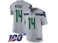 #14 Limited D.K. Metcalf Grey Football Alternate Men's Jersey Seattle Seahawks Vapor Untouchable 100th Season