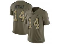#14 Limited D.K. Metcalf Olive Camo Football Men's Jersey Seattle Seahawks 2017 Salute to Service
