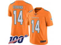 #14 Limited Ryan Fitzpatrick Orange Football Men's Jersey Miami Dolphins Rush Vapor Untouchable 100th Season