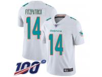 #14 Limited Ryan Fitzpatrick White Football Road Men's Jersey Miami Dolphins Vapor Untouchable 100th Season