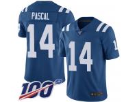 #14 Limited Zach Pascal Royal Blue Football Home Men's Jersey Indianapolis Colts Vapor Untouchable 100th Season