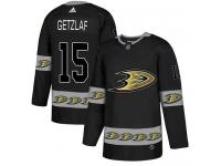 #15 Adidas Authentic Ryan Getzlaf Men's Black NHL Jersey - Anaheim Ducks Team Logo Fashion