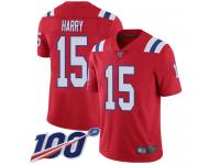 #15 Limited N'Keal Harry Red Football Alternate Men's Jersey New England Patriots Vapor Untouchable 100th Season