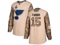 #15 Robby Fabbri Camo Hockey Men's Jersey St. Louis Blues Veterans Day Practice 2019 Stanley Cup Final Bound