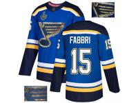 #15 Robby Fabbri Royal Blue Hockey Men's Jersey St. Louis Blues Fashion Gold 2019 Stanley Cup Final Bound