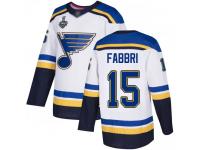 #15 Robby Fabbri White Hockey Away Men's Jersey St. Louis Blues 2019 Stanley Cup Final Bound
