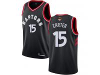 #15  Vince Carter Black Basketball Men's Jersey Toronto Raptors Statement Edition 2019 Basketball Finals Bound