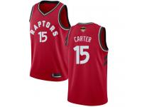 #15  Vince Carter Red Basketball Men's Jersey Toronto Raptors Icon Edition 2019 Basketball Finals Bound