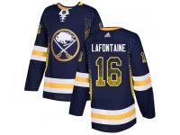 #16 Adidas Authentic Pat Lafontaine Men's Navy Blue NHL Jersey - Buffalo Sabres Drift Fashion