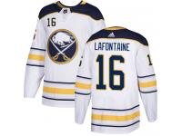 #16 Adidas Authentic Pat Lafontaine Men's White NHL Jersey - Away Buffalo Sabres