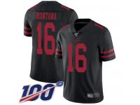 #16 Limited Joe Montana Black Football Alternate Men's Jersey San Francisco 49ers Vapor Untouchable 100th Season