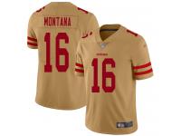 #16 Limited Joe Montana Gold Football Men's Jersey San Francisco 49ers Inverted Legend Vapor Rush