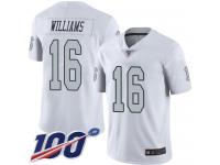 #16 Limited Tyrell Williams White Football Men's Jersey Oakland Raiders Rush Vapor Untouchable 100th Season