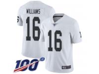 #16 Limited Tyrell Williams White Football Road Men's Jersey Oakland Raiders Vapor Untouchable 100th Season