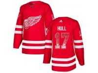#17 Adidas Authentic Brett Hull Men's Red NHL Jersey - Detroit Red Wings Drift Fashion