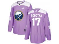 #17 Adidas Authentic Vladimir Sobotka Men's Purple NHL Jersey - Buffalo Sabres Fights Cancer Practice