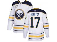 #17 Adidas Authentic Vladimir Sobotka Men's White NHL Jersey - Away Buffalo Sabres