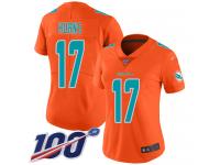 #17 Limited Allen Hurns Orange Football Women's Jersey Miami Dolphins Inverted Legend 100th Season