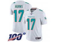 #17 Limited Allen Hurns White Football Road Men's Jersey Miami Dolphins Vapor Untouchable 100th Season