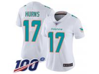 #17 Limited Allen Hurns White Football Road Women's Jersey Miami Dolphins Vapor Untouchable 100th Season