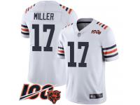 #17 Limited Anthony Miller White Football Men's Jersey Chicago Bears 100th Season