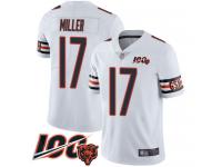 #17 Limited Anthony Miller White Football Road Men's Jersey Chicago Bears Vapor Untouchable 100th Season