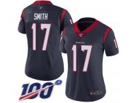 #17 Limited Vyncint Smith Navy Blue Football Home Women's Jersey Houston Texans Vapor Untouchable 100th Season